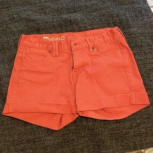 Madewell Midwaist Orange Shorts Size 25